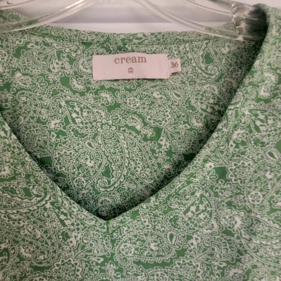 Green Patterned Top (CREAM Brand) - Picture 5 of 7